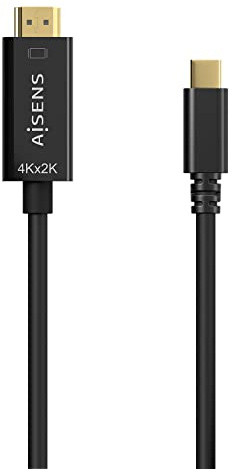 AISENS - A109-0623 - Cable conversor USB-C a HDMI 4K@30Hz, USB-C/M-HDMI/M, negro, 0.8m