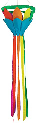 In the Breeze Rainbow 38-inch Lotus Flower Windsock, Outdoor Floral Decoration, 5198