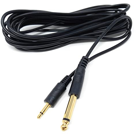 DRUT Câble coaxial Audio TS, Prise Mono Jack 3.5mm vers Prise Mono 6.35mm, mâle à mâle, extrémités plaquées Or, 16,5 Pieds, 5m