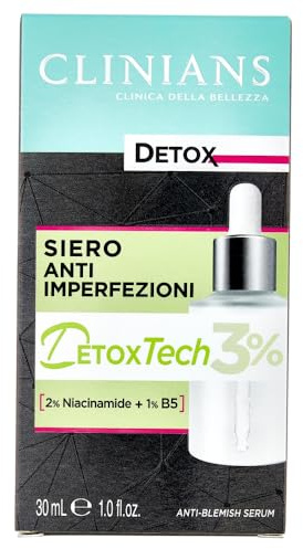 CLINIANS | Siero Anti Imperfezioni Detox 30 ml | Dermatologicamente testato, Made in Italy