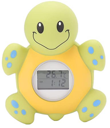 Intelligentes Baby-Badethermometer, Schildkröten-Design, LCD-Display, Wasserdicht IPX7, Automatische Ein/Ausschaltung, 11,8 x 9,5 x 4,4 cm, mit Temperaturalarm