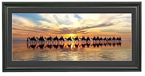 LTYHHK 25.4x55.9 cm Panorama-Bilderrahmen aus Massivholz mit 20.3x50.8 cm mit Matte oder 25.4x55.9 cm ohne Matte, 20.3x50.8 cm Posterrahmen 25.4x50.8 cm Fotorahmen Familienwand schwarz (L2 cm 46 DE