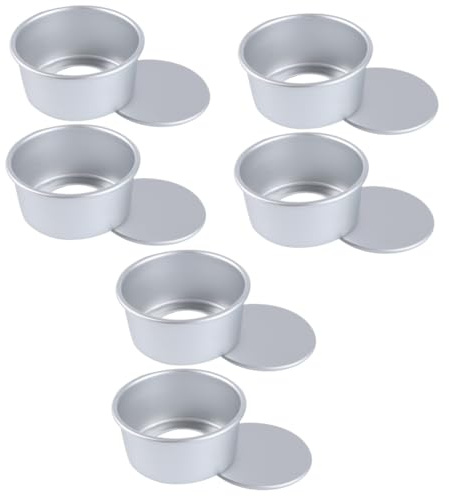 PRETYZOOM 6piezas Molde De Pastel Redondo De Aluminio Fondo Desmontable Para Hornear Tartas Individuales y Mini Pasteles Utensilio De Cocina Antiadherente y Saludable