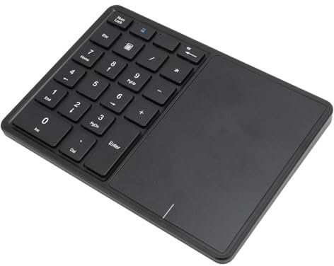 Yanmis Pavé Numérique sans Fil, Mini Clavier Numérique à 22 Touches Double Mode 4.2 2.4G, Clavier de comptabilité Financière Bluetooth pour Ordinateur Portable, PC, Bureau (Black)