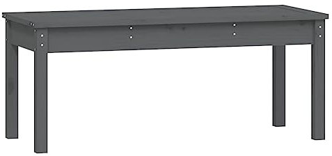 Makastle Gartenbank wetterfest Holzbank Sitzfläche Sitzbank ohne Rückenlehne Outdoor Hockerbank Parkbank Gartenmöbel für Innen und Außen, Grau 109x44x45 cm Massivholz Kiefer