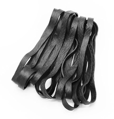 Elastici in gomma resistenti, 20 pezzi, grandi, neri, spessi, 12 x 1 cm, per bidoni della spazzatura, resistenti, larghi, per uso industriale, casa, ufficio, scuola, cartelle di documenti, bidoni