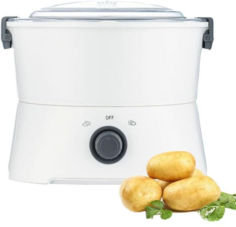 CHANGLKJ Éplucheur De Pommes De Terre Électrique, Petite Machine À Éplucher Les Pommes De Terre avec Panier D'égouttage, Capacité De 1 Kg Et Entraînement À Un Bouton, Sûr, Efficace Et Amovible