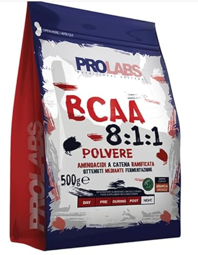 Prolàbs Bcaa 8.1.1 500 gr - aminoacidi ramificati 811 - multi gusti - Aminoacidi per crescita muscolare (500 gr, Arancia)