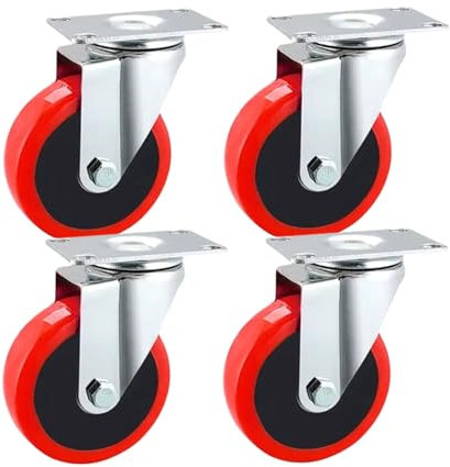 Tiffora Heavy Duty Double Bearing 100mm Swivel Castor Wheel Trolley Furniture Caster 700KG (Pack of 4 without Brakes)