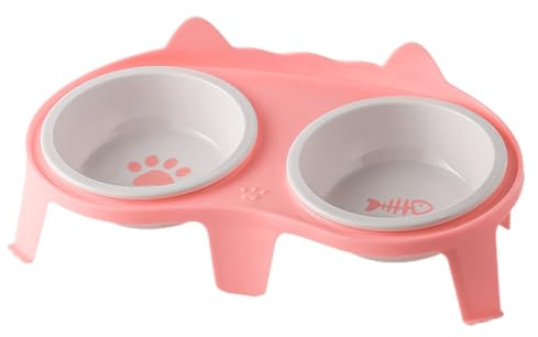 Doppelte Katzenfutternäpfe,Katzenfutter- Wassernapf-Set - Keramik-Napf-Set | Katzennapf für den Innenbereich mit Ständer, erhöhter, geneigter Napf mit Haken und Wasserspender für Katzen und Welpen