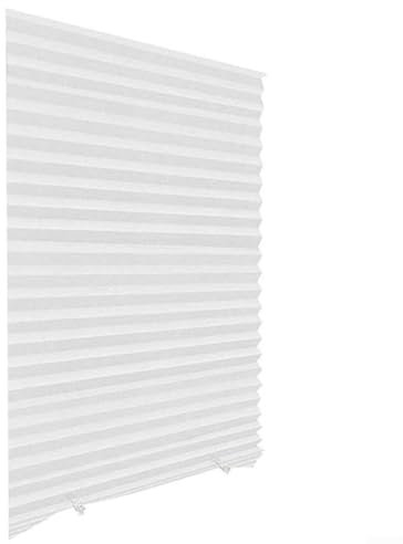 Feegow Verdunkelungsrollos zuschneidbar | Faltbare Verdunkelungsvorhänge | selbstklebende Jalousien Plissee temporäre Schatten | Jalousien für Fenster Terrassentüren Küche Bad Schlafzimmer (weiß)