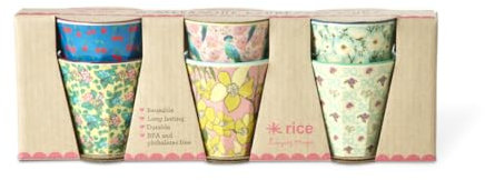 Rice - Set di 6 tazze in melamina – Show Your True Colors – Set di bicchieri da campeggio, stoviglie in melamina, infrangibili, senza BPA, 80 ml