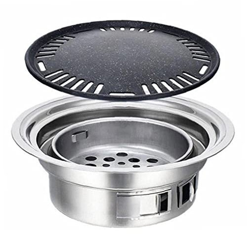Barbecue a carbonella, griglia Rotonda Portatile per Campeggio Domestico, con Rete per Barbecue, Utensili per Barbecue all'aperto (teglia da Forno Verde)