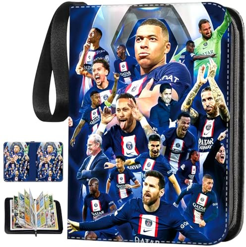 Sammelalbum Fußball Karten, PU Wasserdicht Sammelkarten Album Fussball, 50 Seiten 400 Karten Kapazitä Fussball Karten Sammelalbum, Fussball Geschenke Junge 6 7 8 9 10 Jahre.