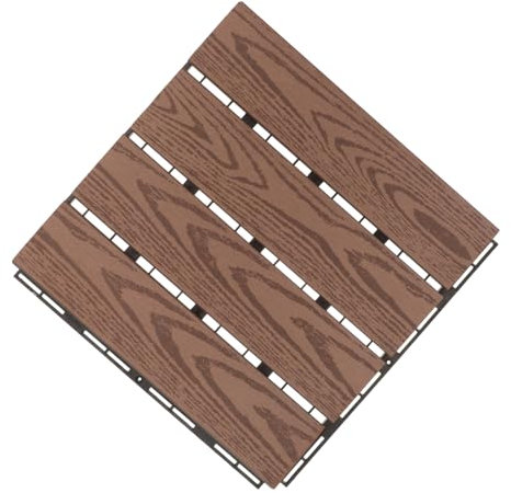 POPETPOP Embossed Garden Flooring Outdoor Tiles for Patio Balcony Decking Plastic Tile Slip