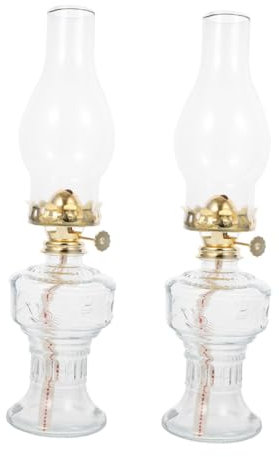 HAMPPLIES 2stücke Retro Glas Petroleumlampe Dekorative Öllampe Für Wohnzimmer Schlafzimmer Buddha Raum Party