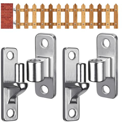 Edelstahl Türband 304 ,2 Paare Wandhalterung Torscharnier mit Weiblichen und Männlichen Türscharniere,Gartentor Scharnier Schwerlast für Farmtore, Zaunscharniere, Holzzäune,Tragkraft 285kg