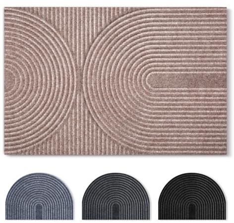 Tuocal Fußmatte 60x90cm, rutschfeste Maschinenwaschbare Schmutzfangmatte, Teppich Wohnzimmer Innen und Außen Türmatte, Wasserdicht Fussmatte für Eingang, Flur, Haustür