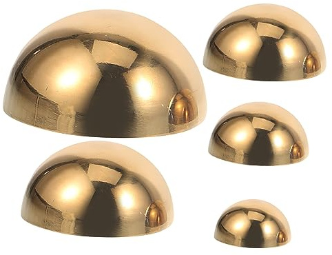 HEMOTON Boules de en Acier Inoxydable 304 pour Jardin 5 Pièces Demi-Sphères Décoratives Polies Miroir Décoration Extérieure Accessoire Photo Créatif