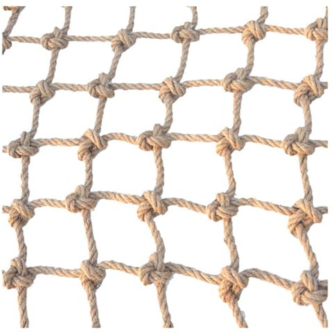 GQZJY Cargo Safety Climbing net for kids outdoor Decor Rope Net Balcony Stairs Fence Jute Hemp Netting 6mm * 15cm Cargo Rope Ladder(Size:1x4m)
