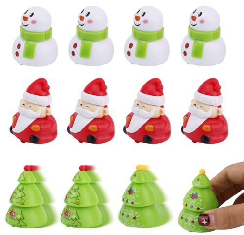 Fukaisu 12stk Weihnachten Rückziehauto, Weihnachtliches Thema Plastik Mini Weihnachtliche Spielzeugautos Klein Rückziehspielzeug für Kinder Kleinkinder Partygastgeschenke Goodie-Bag-Füllung