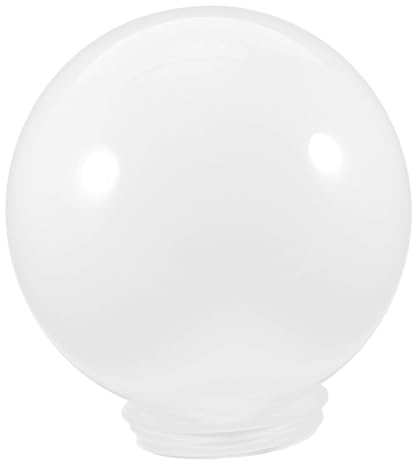 WEKADRIN Paralume Sferico in Acrilico Bianco Latte 30 Cm Filettatura 12 Cm Copertura per Lampada da Esterno Protezione Leggera per Lampioni e Giardino Decorazione Resistente Agli Agenti