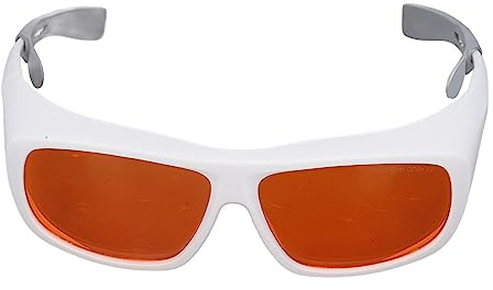 Lylithuif Safety Goggles Plastic Eye Protection Glasses for Fiber Optic Projects 190‑500nm Wavelength (White)