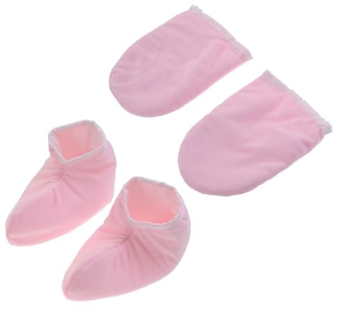 FIXOSHEE 2 paia Guanti Paraffina Mani Piedi Isolanti in Spugna per Trattamento Termico Caldo Spa Rosa