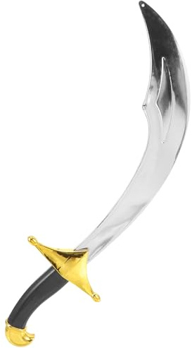 Amosfun Couteau de Pirate en Plastique Léger, Accessoire D'épée de Cosplay Pointe Sécurisée, Décoration pour Fête d'anniversaire et Halloween, D'aventure pour Garçon et Filles et Adultes,