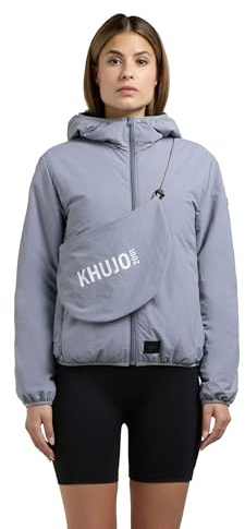 khujo lätt puffy övergångsjacka, i innerficka, packbar kort jacka med axelväska och huva Shelly2 XS-XXL, Misty Blue, XL