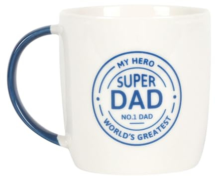 X JAANX Super Dad Mug, 450ml Capacity, Worlds Greatest Dad Coffee Mug, Novelty Fathers Day Gift or Birthday Gift, Dishwasher & Microwave Safe, Ideal Home Decor for Proud Fathers (450 ML, Super Dad)