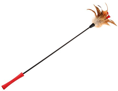 GiGwi 7062 Katzenspielzeug Feather Teaser Katzenwedel mit Krabbe und natürlichen Federn, Federspielzeug / Katzenangel
