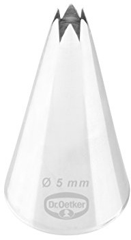 Dr. Oetker Sterntülle 5 mm, Sterntülle aus der Tüllen-Manufaktur, Backzubehör zum Dekorieren (Farbe: Silber), Menge: 1 Stück