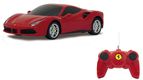 JAMARA Ferrari 488 GTB 1:24 rot 2,4GHz - offiziell lizenziert, bis zu 1 Std Fahrzeit bei ca. 9 Km/h, perfekt nachgebildete Details, hochwertige Verarbeitung