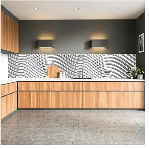 Dimex Küchenrückwand Folie selbstklebend SILBERNES WOGEN | Klebefolie - Dekofolie - Spritzschutz für Küche | Made in EU - 350 cm x 60 cm