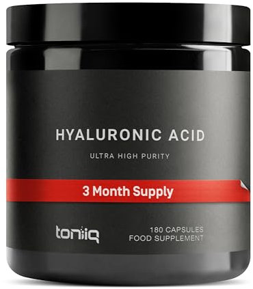 Ultra High Purity Hyaluronic Acid Capsules - 95%+ Highly Purified and Highly Bioavailable - 275mg Formula - Non-GMO Fermentation - High Strength with Vitamin C - 180 Capsules