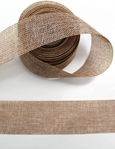 CaPiSo 25m Juteband 4cm Jute 40mm Leinen Dekoband Gitterband Schleifenband aus Naturjute Frostschutz Naturband nachhaltig Geschenke Geschenkverpackung Basteln Weihnachten (Natur, 25m)