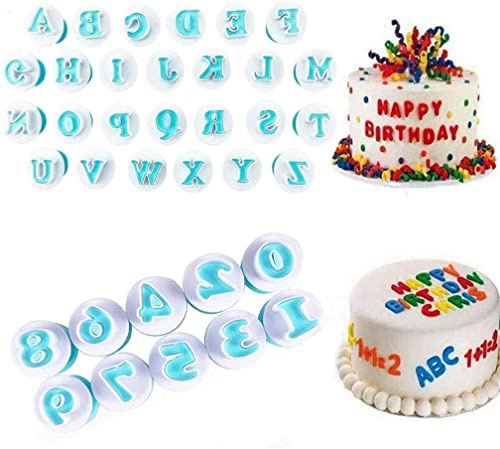 GIVBRO Fondant Cutters Tools Set DIY Cake Mould Decoration Cookie Cutter Stamp Icing Sugarcraft Kits for Syrup Biscuits Numbers Style