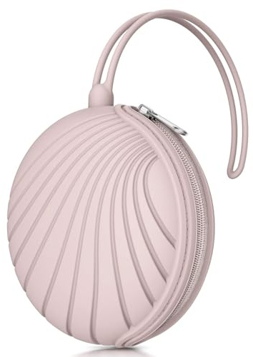 Smlpuame Silikon Schnullerbox Mädchen Junge,BPA-Freiem Silikon Schnullerhalter Aufbewahrung für 2 Schnuller,Wasserdicht Schnullerhalter Schnullerbox für Wickelrucksack（Rosa）