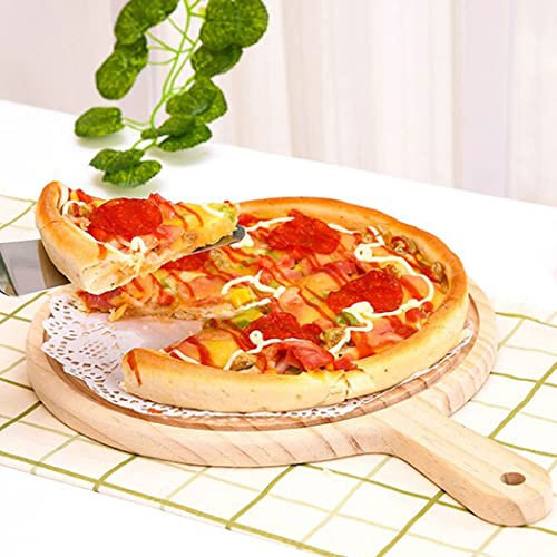 0℃ Outdoor Pelle à Pizza en Bambou, Pierre Pizza Vernis avec Poignée, Pierre à Pizza en Cordiérite pour Four et Barbecue à Gaz, Cadeaux pour Les Cuisiniers et Les Gourmets,7inch