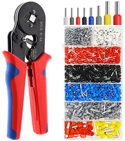 LUZOON Kabelschuhe Crimpzange Aderendhülsen Set 1400 Stück, Crimpzange Kabelschuhe Set Crimp Zangen Krimpzange Kabelschuhzange Kabelhülsen Zange kabelschuhe für 0,25-10,00 mm²