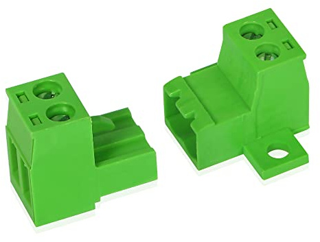 GINTOOYUN 5 Sets 2-Pol 5.08 mm Klemme, 2EDGRK Phoenix Stecker 2-Pin mit Schraubverriegelungsplatte fest, PCB steckbare Schraubklemmen-Stecker, 5.08mm Pitch männliche Buchse(Stil 7)