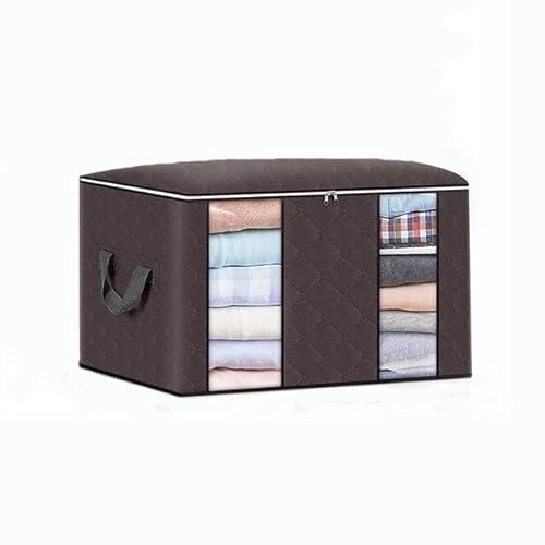 LUNYY Bolsa de Almacenamiento de edredón Plegable de 90L, Ventana Transparente portátil con Compartimento, Bolsa ordenada para Ropa, Organizador no Tejido a Prueba de Polvo para el hogar, 1 Uds.