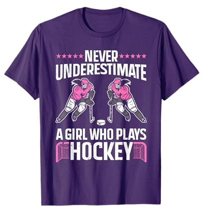 Funny Hockey Art For Girls Women Field Hockey Player Sport T-Shirt