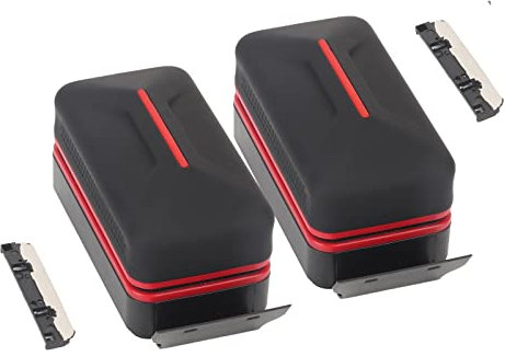 HOHXFYP 2 Teile/Satz Fischbecken Starke Magnetische Reinigungsb¨¹rste,Separate Selbstschwimmende ABS Aquarium Magnetb¨¹rste mit Abnehmbarem Schaber und Griff(XL-Schwarz)