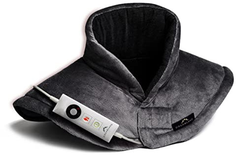 Dreamland Revive Me – Neck & Shoulder Heat Pad, Grey, Fast Heat-up, 3-Hour Adjustable Temperature, Auto Safety Shut-Off, Machine Washable, Specifically for Neck & Shoulder, Size Adjustable, 47 x 52cm