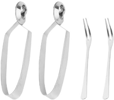 BESTonZON Schneckenzangen 4-Teiliges Schneckenzangen-Set Edelstahl Schneckenzange Schneckenclip Schneckengabel Meeresfrüchtegabeln Für Schnecken Obstsalat Teebeutel Schneckengabeln