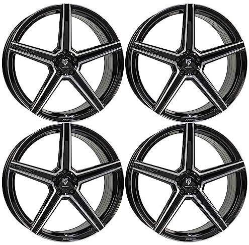 4x MB Design Felgen KV1S 9.5Jx21 ET24 5x112 Glanzschwarz poliert kompatibel mit Mercedes-Benz GLA GLC S