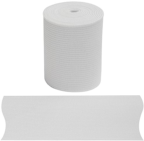 AERZETIX - C67406 - Elástico plano tejido 1 metro - anchura 50mm - color blanco - en poliéster y látex - confección mercería costura ropa tela cinturón pantalones falda