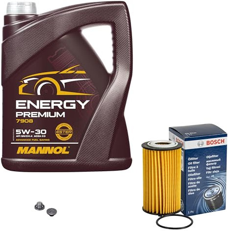 Inspektionspaket Wartungspaket Filterset mit 5 L Motoröl Energy Premium 5W-30, Ölfilter, Verschlussschraube